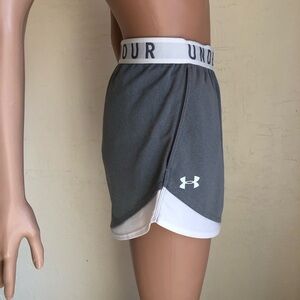 Under Armour Play Up Twist Gray/White Athletic Tennis Shorts Women’s Size XL